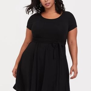 NWOT Torrid black jersey swing dress w/ tie front